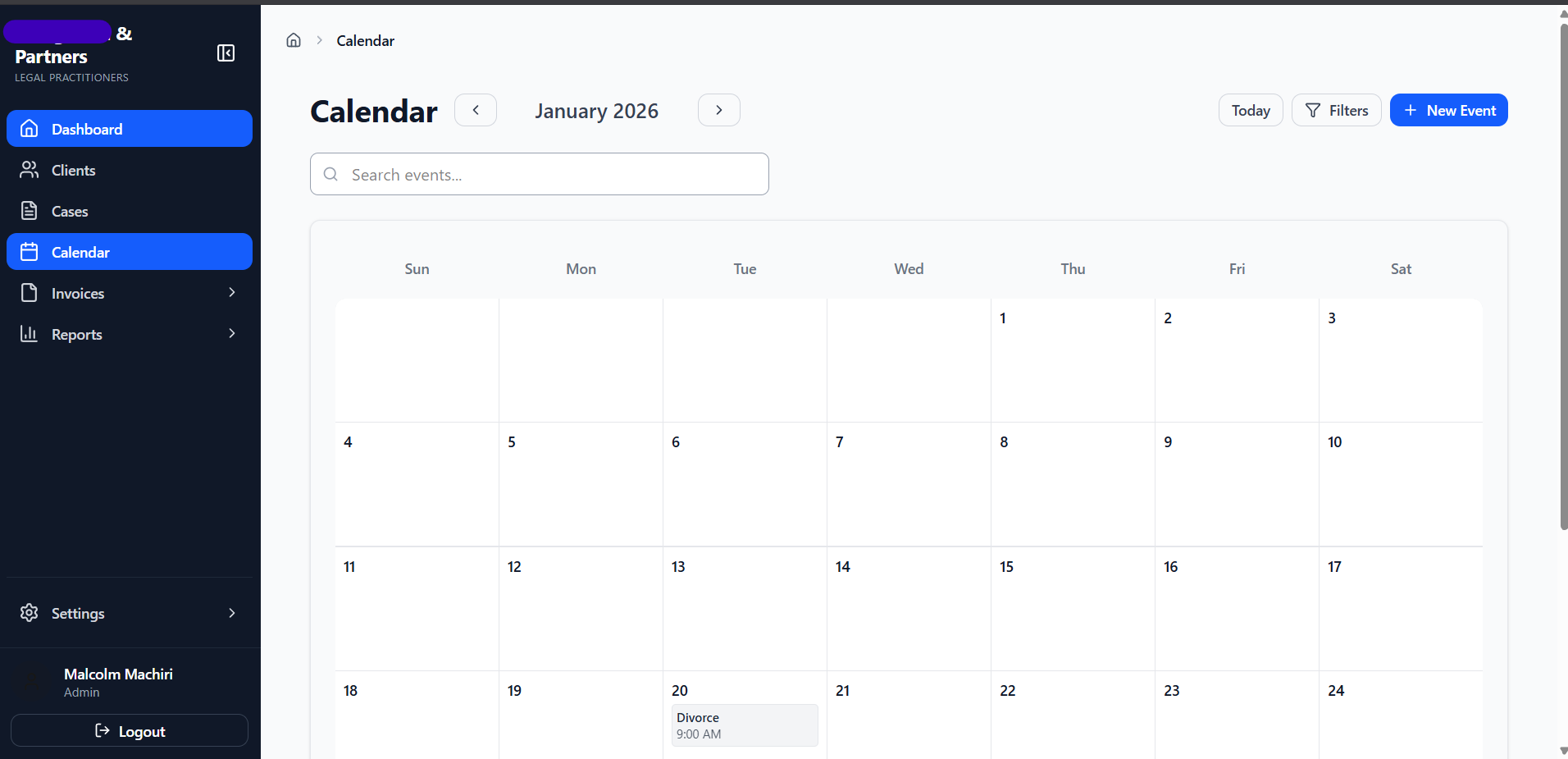 CaseFlow Calendar